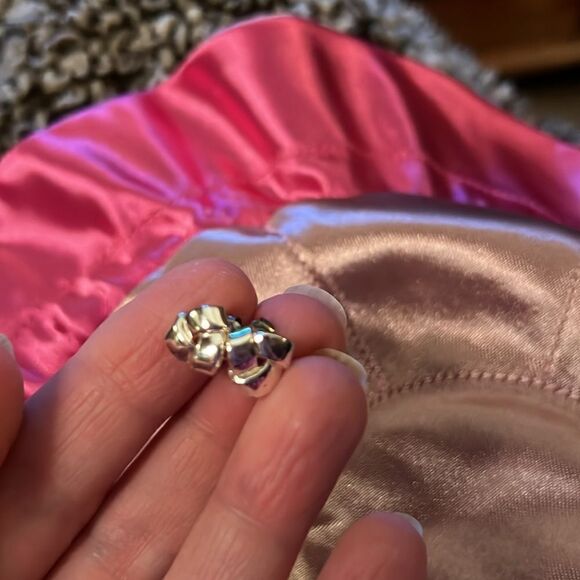 Faux silver pierced earrings. - Picture 2 of 4